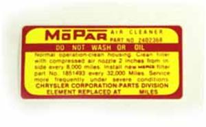 Air Cleaner Decals (Pair) MWACD